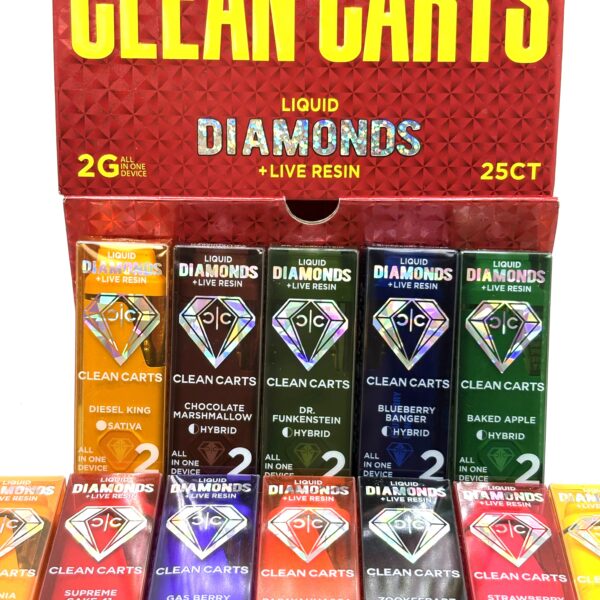 Clean Carts 2G Liquid Diamonds+Live Resin Vape